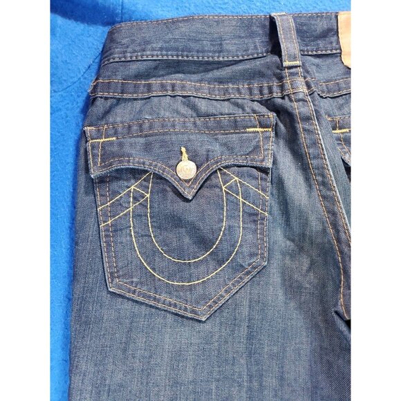 Vintage True Religion Joey Dark Wash Bootcut Jeans Flair Leg Men's Size 30 - Picture 10 of 16